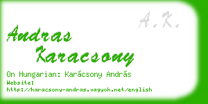 andras karacsony business card