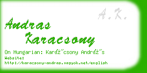 andras karacsony business card